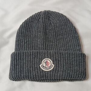 Moncler Gray Ribbed Beanie